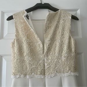 NWOT Tahari by Arthur S. Levine White/Gold Lace Dress, Size 6